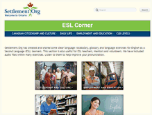 Tablet Screenshot of eslcorner.settlement.org